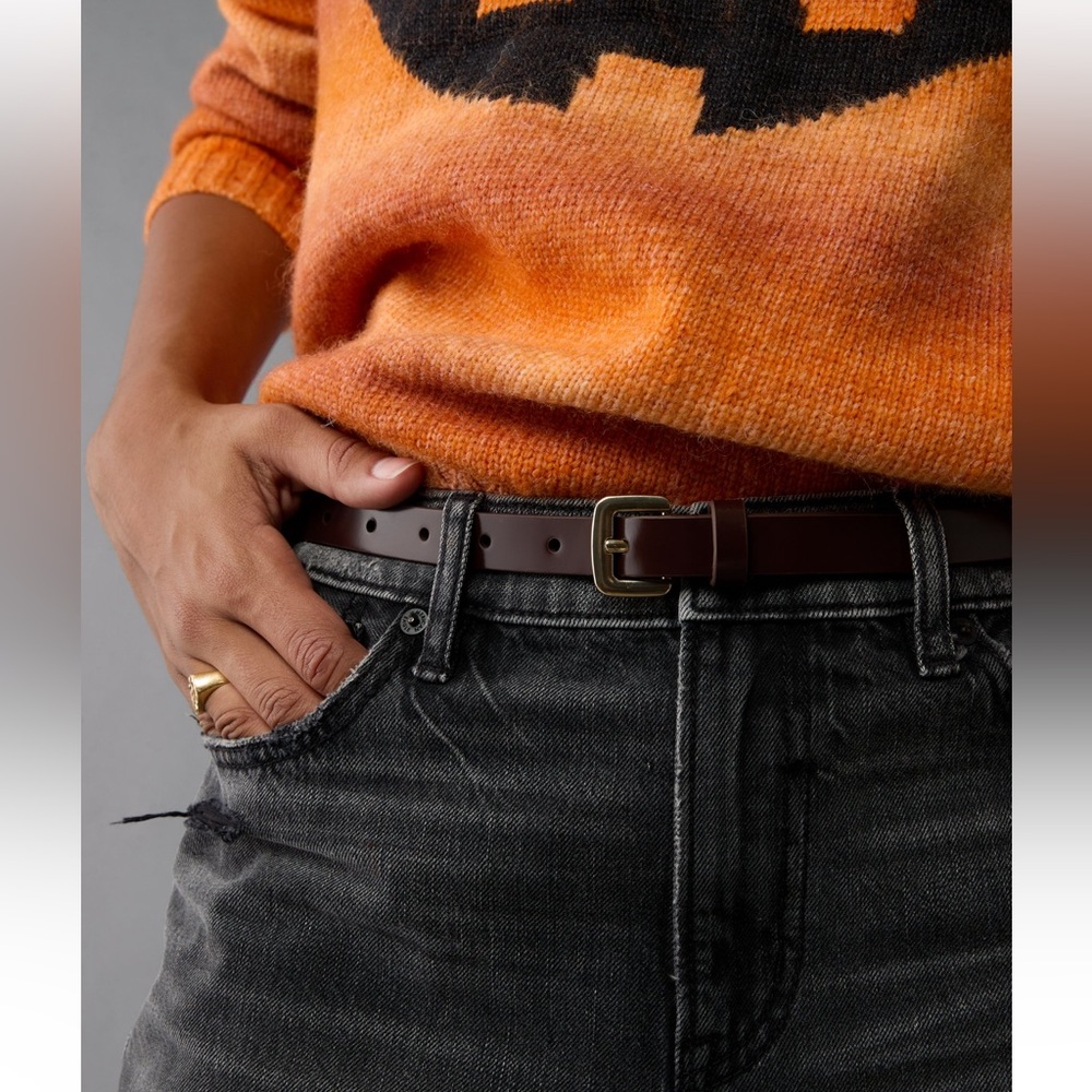 American Eagle 🦅 Skinny Leather Belt - Picture 3 of 10